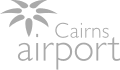 Cairns Airport logo on a grey background.