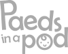 Paeds a pod logo on a green background.