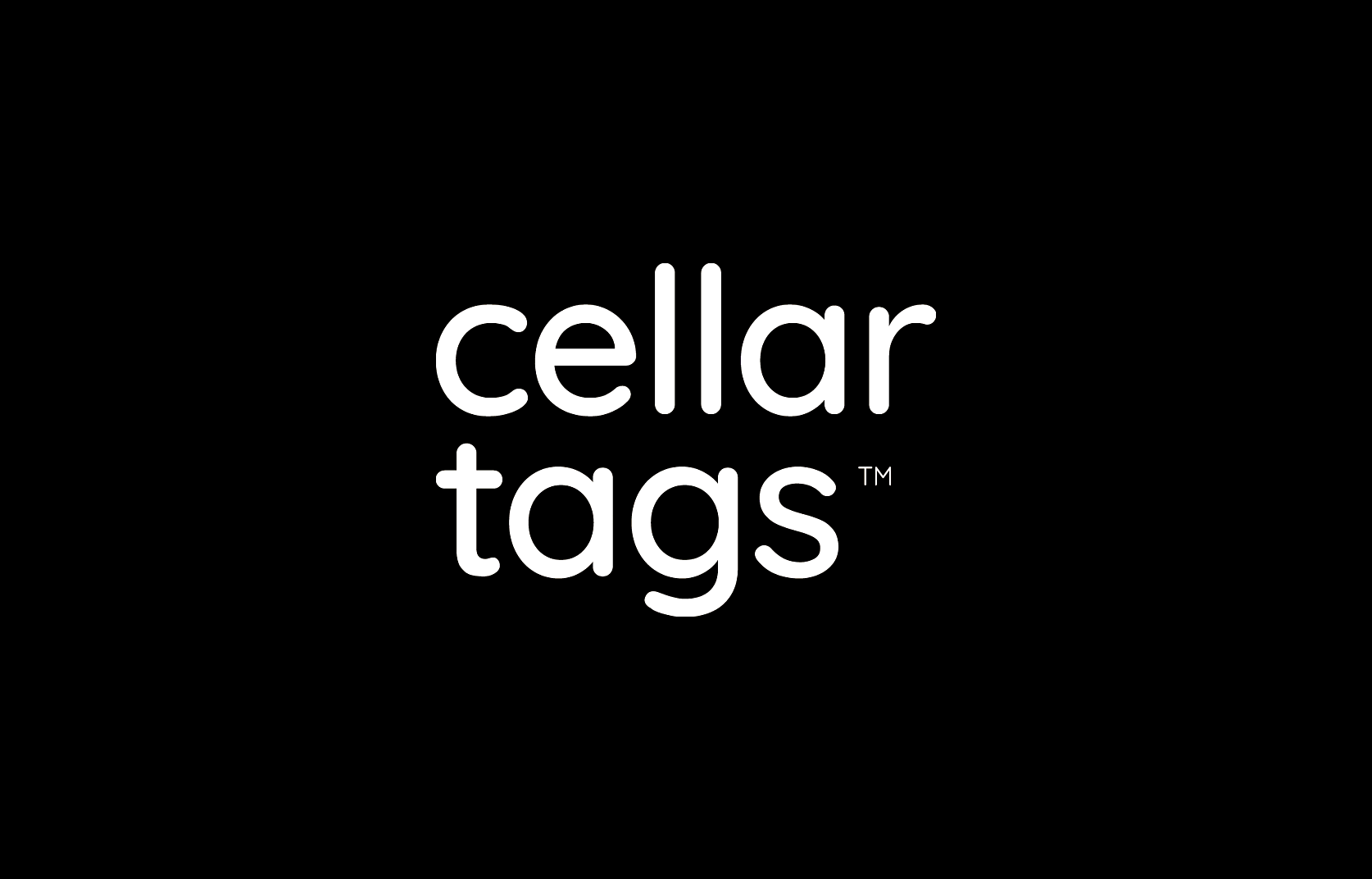 The logo for cellar tags on a black background.